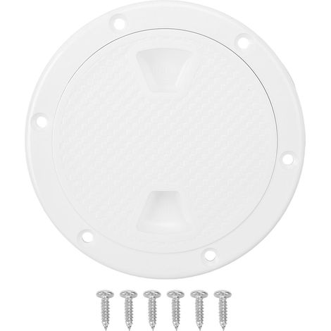 Ortviai Trappe d'inspection marine antidérapante détachable en ABS blanc 10 cm pour bateau et yacht (1/5)