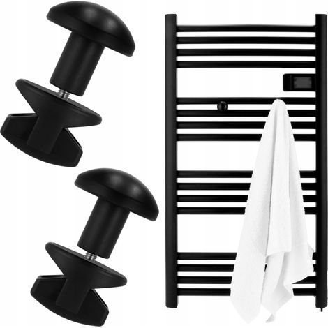 Cintres pour radiateur de salle de bain PARIS noir, lot de 2 (1/5)
