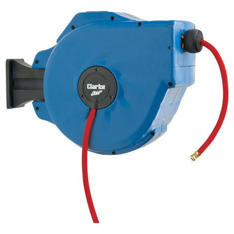 Clarke Air Hose Reel Line 50ft 3/8"" Retractable Rewind Wall Mountable CAR15PC