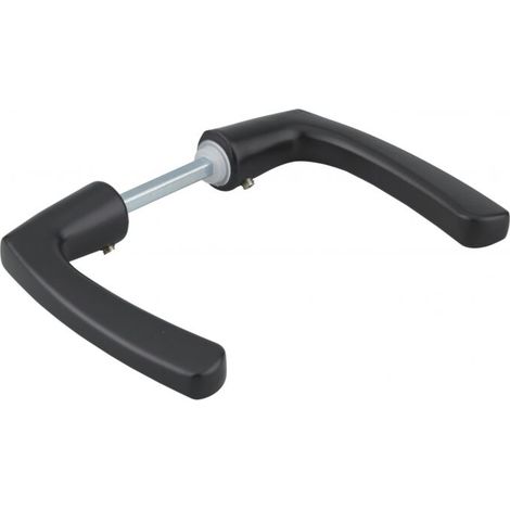 Béquille double pour porte 70mm – Aluminium fondu noir – Installation facile avec vis pointeau – 1 portée, carré 6x110mm (1/2)