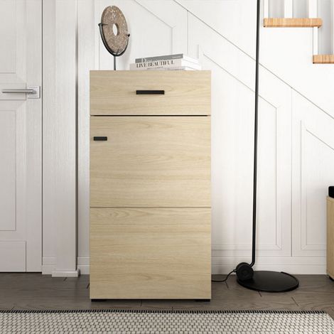 Mobile da Ingresso Trevi, un Cassetto, 2 Ripiani, Un'anta, 51.5x35x98h cm Marrone Rovere Chiaro (1/5)