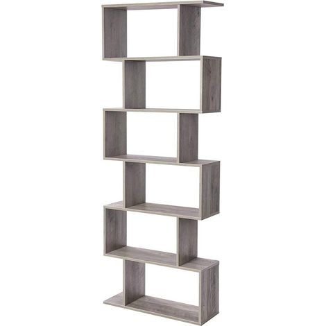 Libreria scaffale divisorio a 6 ripiani per soggiorno camera da letto ufficio 190,5 cm stile moderno greige 120003485
