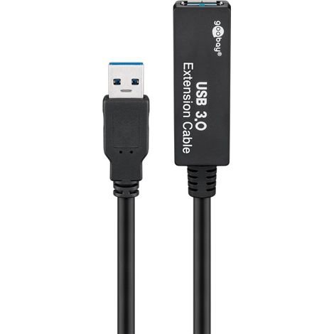 USB 3.0 Câble d'Extension USB Actif, 5 m, noir, fiche USB 3.0 (type A)  prise USB 3.0 (type A). Longueur de câble 5 m (1/3)