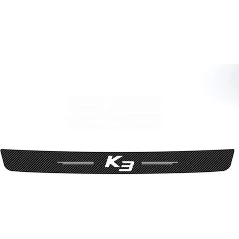 (Coffre 1 pièce) Protection de seuil de porte de voiture autocollante en fibre de carbone pour KIA K3,logo,protection de pare-chocs arrière,ruban anti-rayures (1/3)