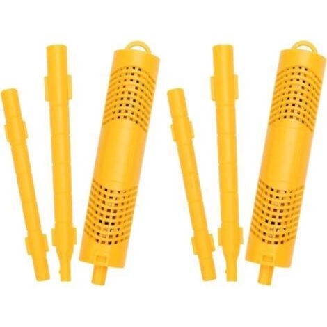 Mineral filter sticks for swimming pools and hot tubs, pack of 2, 4-6 month lifespan, lifetime cartridge reducing chlorine and bromine requirements, universal fit, efficient adsorption, yellow (1/4)
