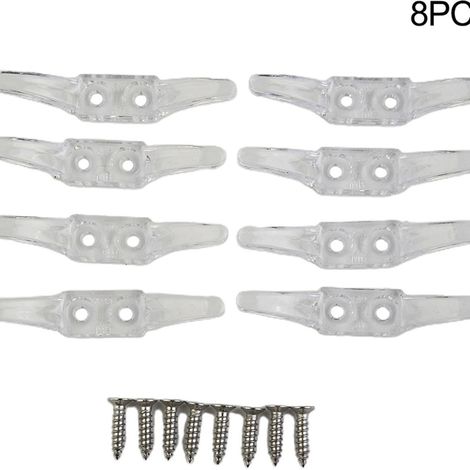 8er-Packung Doppelloch-Hornhaken für Gardinenzugschnüre, Führungshaken, Zugschnurbefestigungen, Jalousien, Rollos und Wandhaken (1/5)