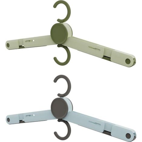 Lot de 2 cintres de voyage pliables avec rallonge, durables et légers, pour suspendre vêtements et chaussettes (1/5)