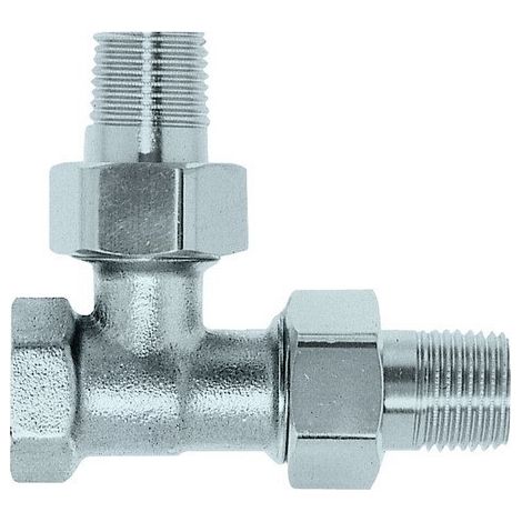 HEIMEIER Bypass-T-Stück DN 15, mit Schraubnippel, Messing vern., 4154-02.000 (1/2)