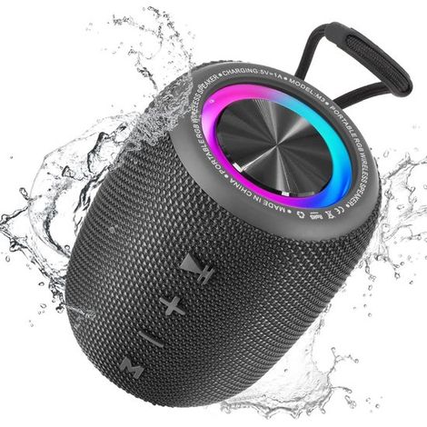 Altavoz Bluetooth inalámbrico de 20 W con espectáculo de luces LED y clasificación de resistencia al agua IPX6. (1/5)