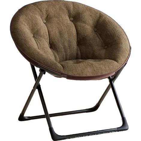 Silla Luna, diseño plegable, asiento acolchado suave, color café. (1/2)