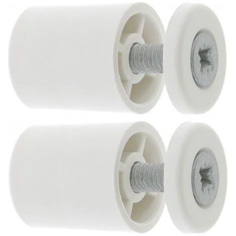 Lot de 2 butées d'arrêt de lame finale de volet roulant ronde 25mm Ø22mm en PVC Installation facile avec rondelle et vis Blanc (1/3)