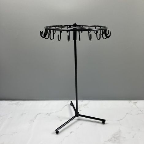 Schmuckständer, drehbarer Kettenhalter mit 23 Haken, Schwarz (1/5)