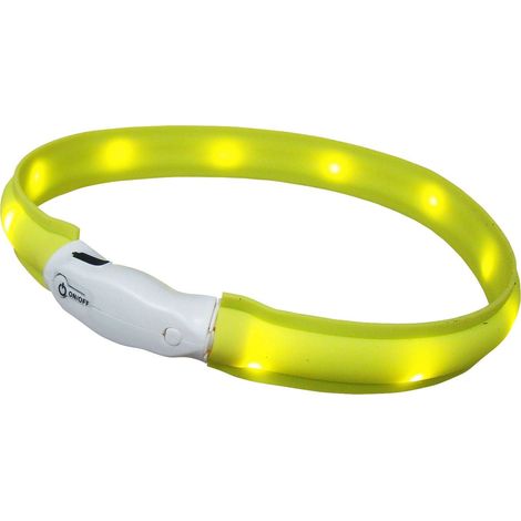Nobby LED Leuchthalsband Visible breit gelb für Hunde mit längerem Fell Hundehalsbänder (1/3)