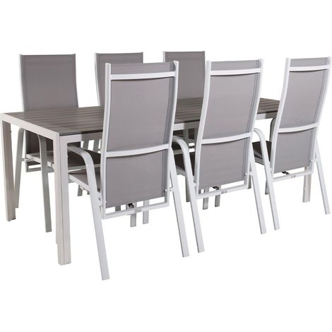 Ensemble Table de Jardin & 6 Chaises "Break & Copacabana" 205cm Gris (1/5)