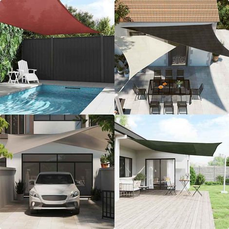 Voile d'ombrage, Protection Solaire, pour Jardin Terrasse Extérieur, 160 g/m² Terre cuite 3/4x2 m PEHD OIB9951E