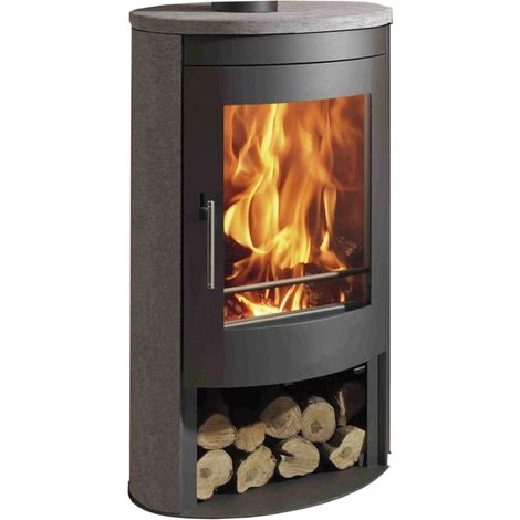 stufa a legna panadero "oval 3 stones" antracite 7,6 kw