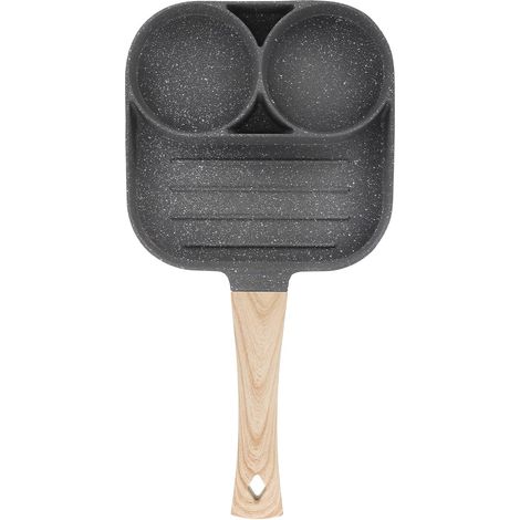 Poêle à œufs antiadhésive pour omelettes, taille standard, poignée résistante à la chaleur, compatible avec les plaques de cuisson à gaz et à induction (1/5)