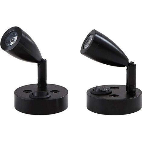 2 pièces 12V LED Spot Lampe de Lecture Murale de Chevet Interrupteur réglable Camping-Car Caravane Van Caravane lumière intérieure pour Bateau Camping-Car (Noir,Court) (1/5)