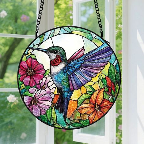 Capteur de soleil en vitrail - décoration spirituelle 15cm (1/4)