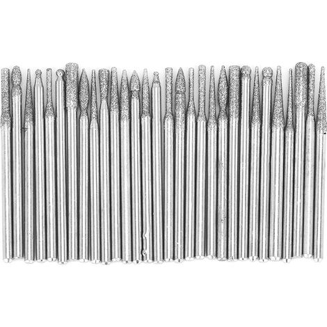 Embouts pour outils rotatifs Dremel, jeu d'embouts diamantés avec forets revêtus de titane pour le meulage, le polissage et la sculpture, formes et tailles assorties (1/5)