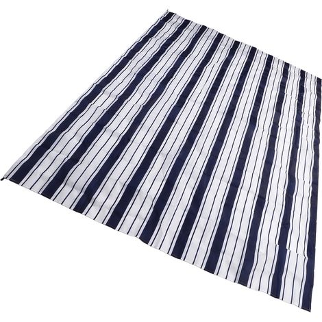 Couverture de plage imperméable, légère et portable, idéale pour les pique-niques, le camping et les voyages, à rayures bleues, 2 x 1,45 m. (1/5)