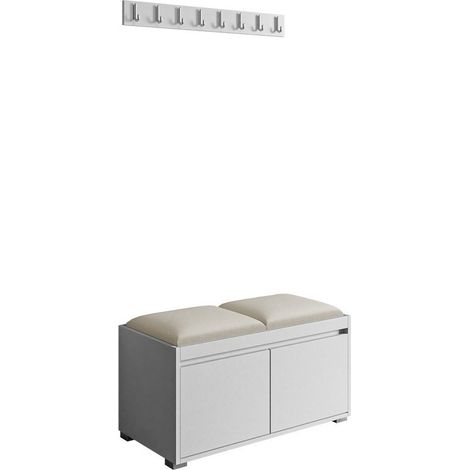 Conjunto para recibidor Comfivo Pinus I, Blanco + Manila 02, 0x0x0cm, Tapiz, Aglomerado laminado, Colocada, Montada en la pared