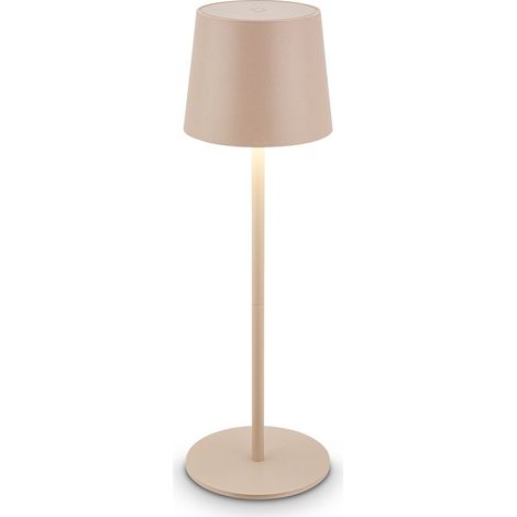 Briloner BOTA Lampada da tavolo senza fili IP44, dimmerabile, touch, batteria ricaricabile, protezione dagli spruzzi d'acqua, beige, Ø11 x 33 cm
