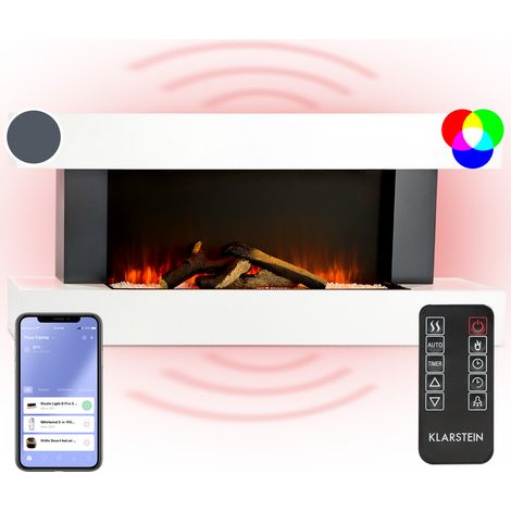 Klarstein Studio Light & Fire 1 Smart Fireplace 1000/2000W MDF Control WiFi (1/5)