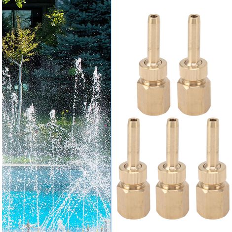 Lot de 5 buses universelles en cuivre pour fontaines et bassins artificiels, avec vannes CC, pour aménagements paysagers et jeux d'eau. (1/5)