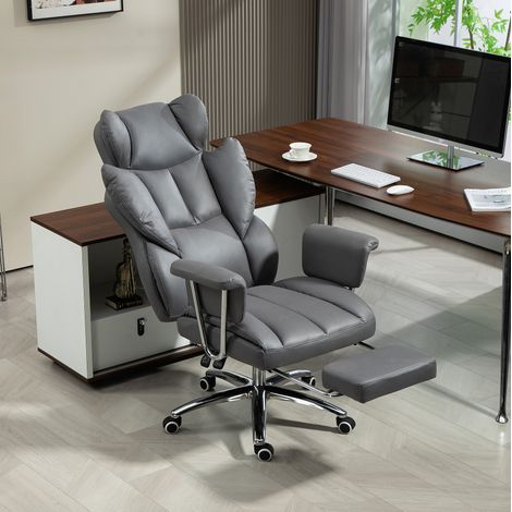 Ergonomischer, verstellbarer Dreh-Bürostuhl mit Fußstütze, dunkelgrau OKMYHOME (1/5)