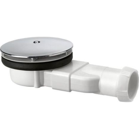 Bonde de douche extra-plate dôme ABS blanc – (1/3)