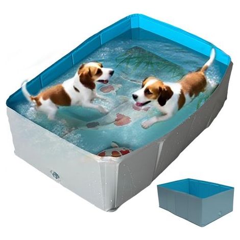 Dog Kiddie Pool PVC Square Shaped Folding Dog Bath Pool (1/5)