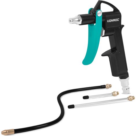 VONROC PRO Druckluft-Ausblaspistole – Inkl. 3 zusätzlicher Düsen – 10 bar – Universelle EURO/DIN 7,2 mm Kupplung