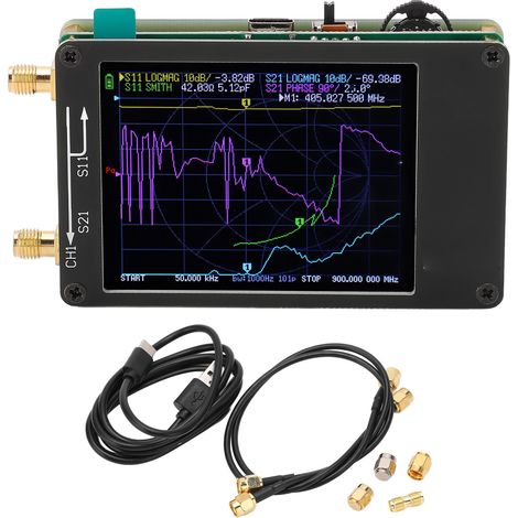 Analyseur de réseau vectoriel TFT 2,8 pouces, haute précision, mesureur d'antenne USB 50KHz‑1,5GHz (1/5)