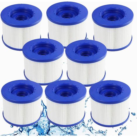 Cartouches Filtre Spa a Visser,Filtre à Vis pour Spa Gonflable Pas De Vis 60mm,Cartouche Filtre pour Spa, Compatible pour Cosy Spa, Clever Spa, Rechange Filtre pour Spa. (Bleu-8) (1/5)