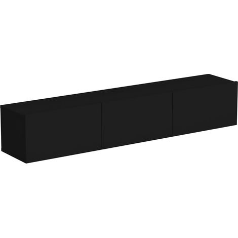 Meuble TV en bois "Denby" - 160 x 31 x 29 cm - Noir (1/4)