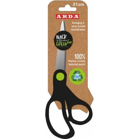 ARDA FB21RE forbici da cancelleria Forbici per attività manuali, Forbici da ufficio Taglio a zig zag Nero, Verde