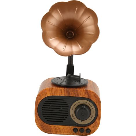 Retro-Bluetooth-Lautsprecher in Form eines Grammophons, tragbares, wiederaufladbares, kabelloses Stereoradio (1/5)