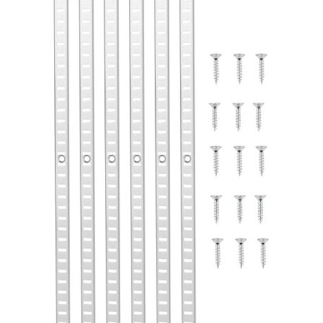 20 PCS Riel Horizontal para Estante de 1846 x 17 x 6,5 mm de Acero al Carbono Laminado en Frío con 140 Tornillos Ideales para Estanterías de Pared, Armarios y Organización, Color Plata (1/5)