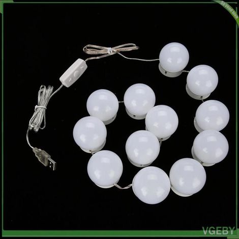 Kit d'éclairage LED pour miroir - FAFEICY - 12 pièces - USB gradable - 3200-7000K - 5 niveaux (1/5)
