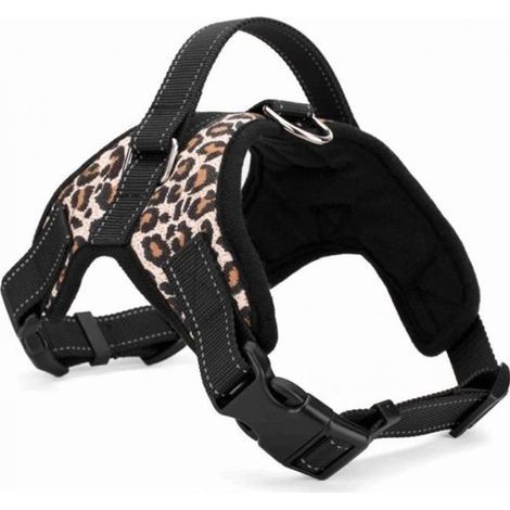 Harnais Chien Petit - Taille S - Coloris Leopard - Réglable, Rembourré Et Doux Avec Poignée - Top Qualite -Ywey