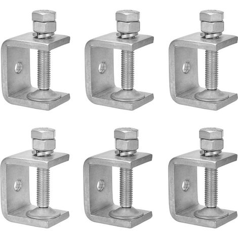 6 Pièces Serre Joints C 30mm, Pince C Robuste Acier Inoxydable 304 Réglable Plage de Serrage 0-25mm pour Soudage Charpentier Montage Domestique, l'Ébénisterie (1/4)