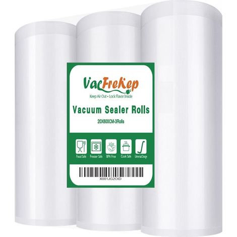 3Rouleau 20x600cm Rouleau Sac Sous Congelation Vide Alimentaire(1800cm au total) (1/5)