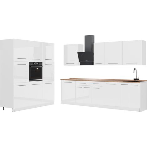 Cucina componibile Fame-Line, Bianco lucido/Bianco, 460 cm, PL Rovere, Vicco (1/5)