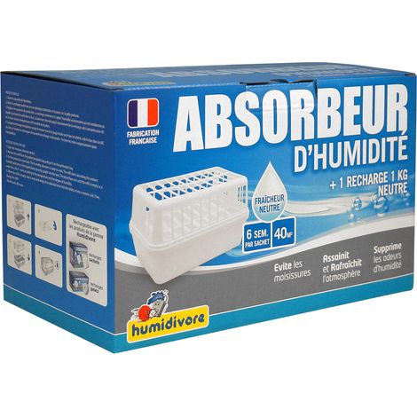 Absorbeur D'humidité Humidivore + Recharge 1kg Neutre - Humidivore