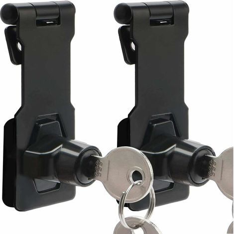 autres – Lot de 2 moraillons 7,6 cm – Serrure à clé en métal – Alliage de zinc chromé – Installation rapide et sécurisée pour portes et armoires (1/5)