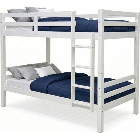 Lit Superposé en Bois Atlas Vicawu - Blanc - 90 x 190 (1/5)