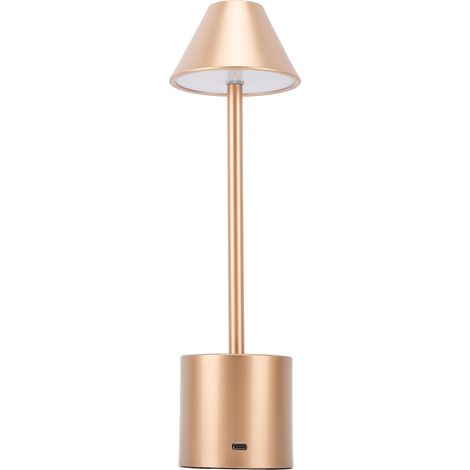 LED-Tischleuchte mit 3 Farbmodi, dimmbar, 2000 mAh Akku, USB-C-Ladeanschluss, tragbar, kabellos, Metall-Schreibtischlampe, für den Nachttisch, Roségold (1/5)