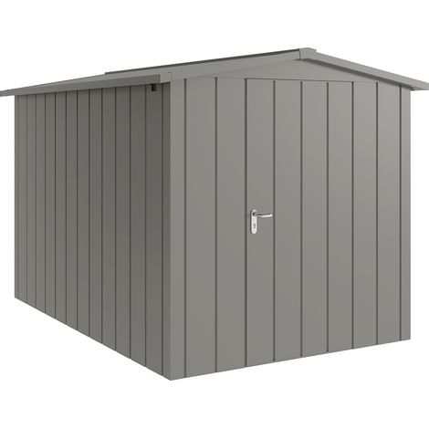 Hörmann Metall-Gerätehaus "Juno" mit Satteldach, JSD7 - Modern, 214 x 310 cm (B x T), graualuminium, 1-flüglige Tür, Anschlag rechts (1/5)