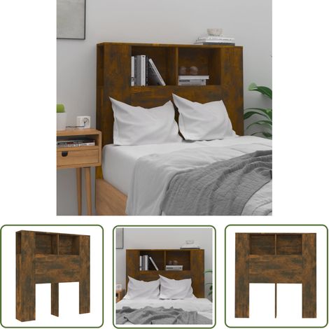Armoire de tête de lit Chêne fumé 100x18,5x104,5 (1/5)